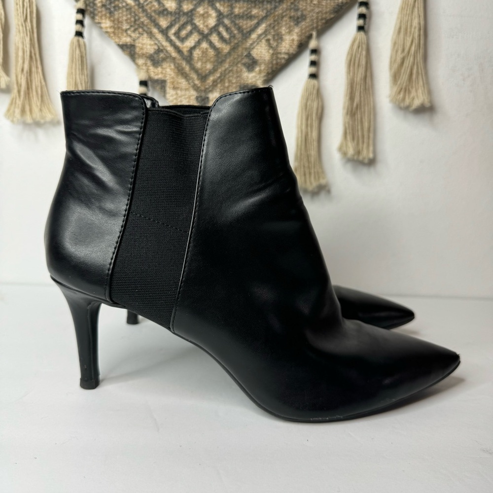 INC International Concepts Black Leather Ankle Boots